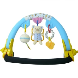 Дуга на коляску Biba Toys Малышки Мишки голубой/розовый с игрушками QB395 - фото