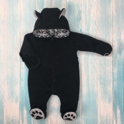 Детский комбинезон утепленный Little Star Панда Черный 56,62 размер 170 - фото