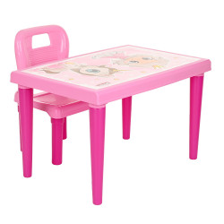 Набор Столик+1 стульчик Pilsan Pink Розовый 70х47х43,5см 03516 - фото