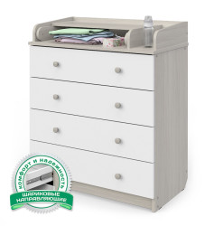 Комод раскладной Атон Сириус 804 ЛДСП Белый, Слоновая кость, Бодега - фото2