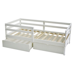 Кровать Подростковая Pituso BamBino Белый +Ящик (2 места) 670001р/+Ящик/тип2 - фото