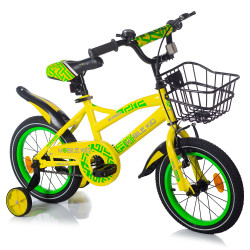 Велосипед детский Mobile Kid Slender 14 Жёлто-зелёный - фото