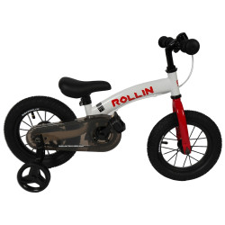Детский беговел-велосипед Трансформер Bubago Rollin BG-112-1 White-Red Бело-красный - фото