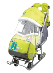 Cанки-коляска Наши Детки 5-2 С жирафом Лимонные НДТ5-1/7 - фото