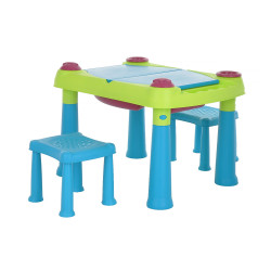 Стол +2 табуретки для детского творчества и игры с водой и песком Keter Creative (79x56x50h) 17184184 - фото2