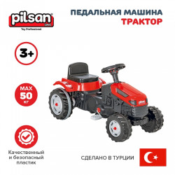 Педальная машина Трактор Pilsan Red Красный 3-8лет 95х51х51 см 07314-red - фото