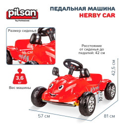 Педальная машина Pilsan Herby Car Red Красный 07302-Red - фото