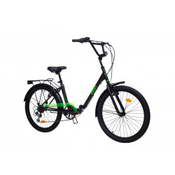 Велосипед Aist Smart 24 2.1 Складной Чёрно-зелёный - фото