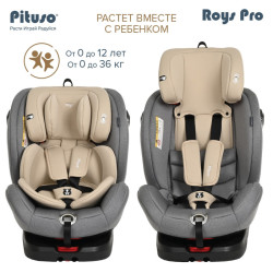 Удерживающее устройство для детей Автокресло 0-36 кг Pituso Roys IsoFix Grey Beige Inlay Серый BW21-PRO-Beige - фото2