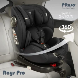 Удерживающее устройство для детей Автокресло 0-36 кг Pituso Roys IsoFix Black Black Inlay Черный BW21-PRO-BLACK - фото