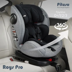 Удерживающее устройство для детей Автокресло 0-36 кг Pituso Roys IsoFix Grey Black Inlay Черный BW21-PRO-Grey\Black - фото