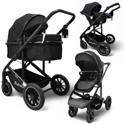 Коляска детская трансформер Bubago Dias  3 в 1 Черный BG 167-1 - фото