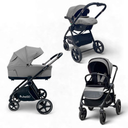 Коляска детская модульная BubaGO Niveta 3 в 1 Серый BG 192-2 - фото