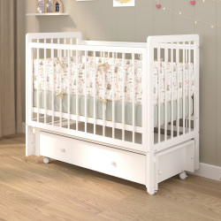 Кровать детская Pituso Tiny Ящик-маятник Колесо Белая Аляска ЦБ-00001093 - фото2