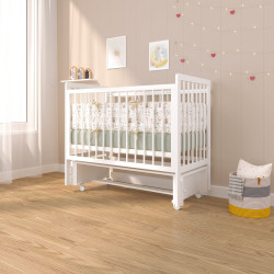 Кровать детская Pituso Tiny Оптима Маятник/колесо Белая Аляска 4680175832482 - фото2